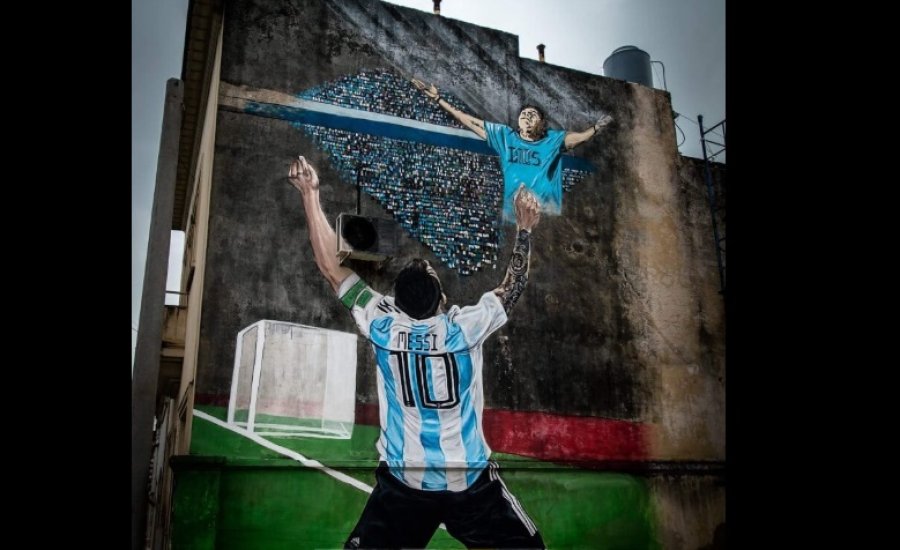 El mural de Colonizadores y Alberdi intervenido en plena Copa del Mundo de Rusia 2018 del que habló todo un país. 