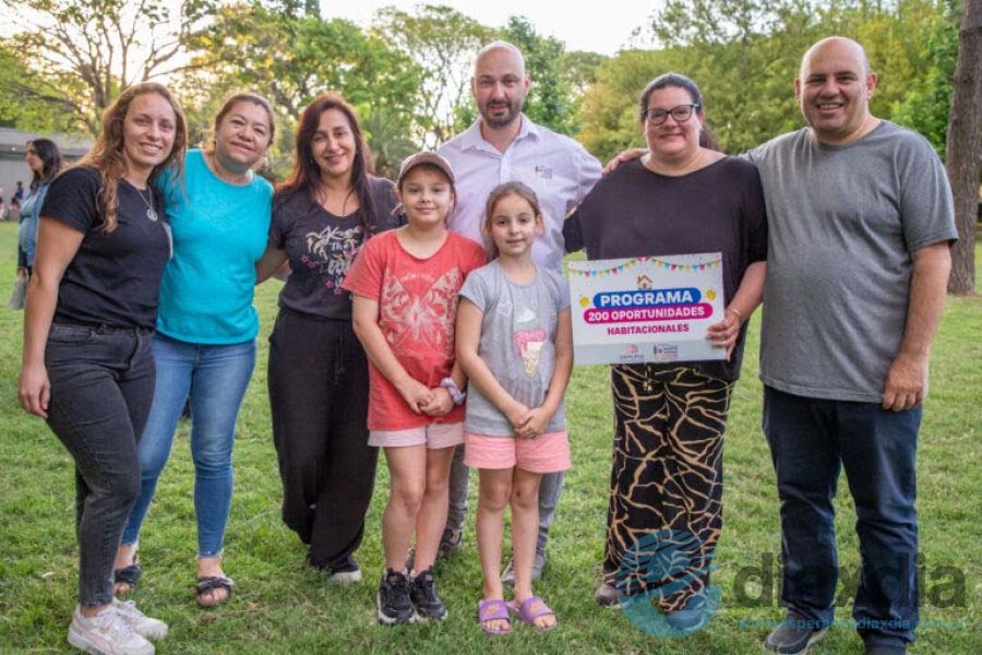 Una de las familias ganadoras el domingo