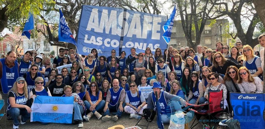 Reclamo de Amsafe Las Colonias contra la reforma previsional en Santa Fe - RRSS Amsafe