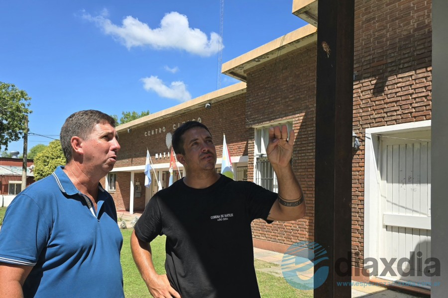 Pirola y Saldaño durante la recorrida