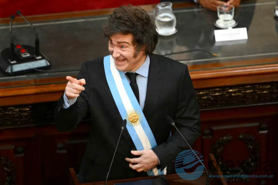 El presidente durante su discurso