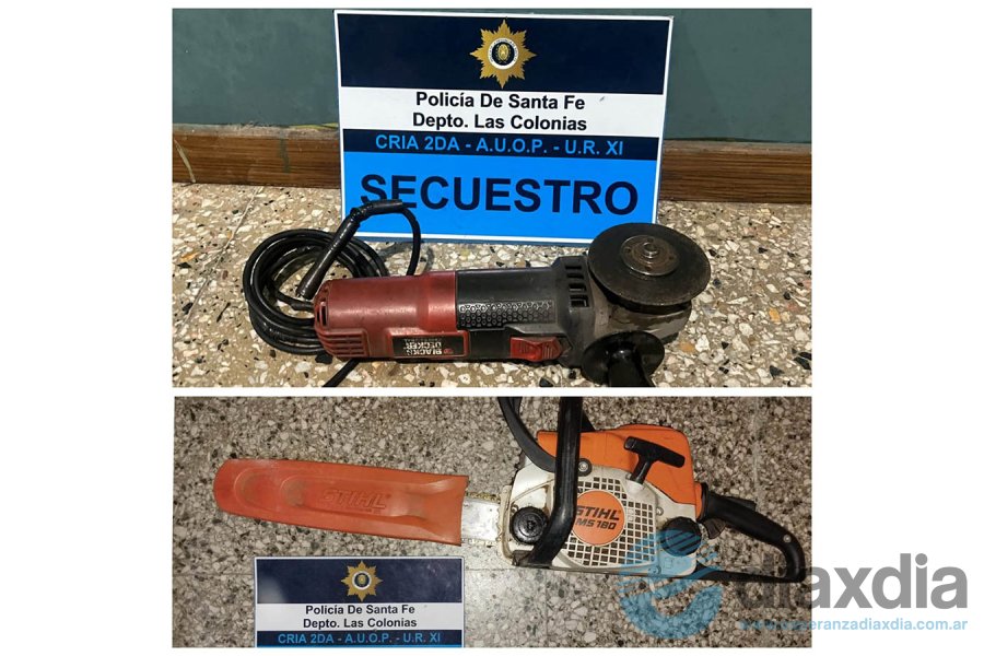 Las herramientas recuperadas por la policía