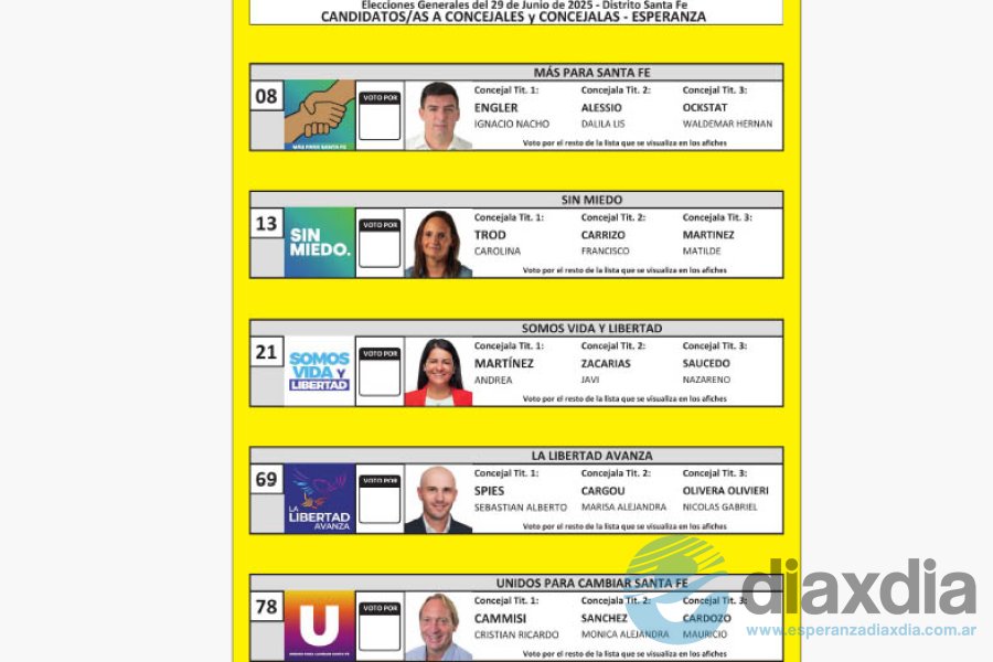 La boleta para la elecciones general de Junio