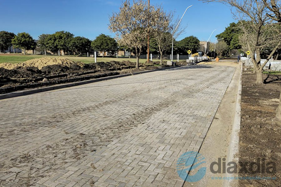 La obra en calle Sarmiento en su etapa final