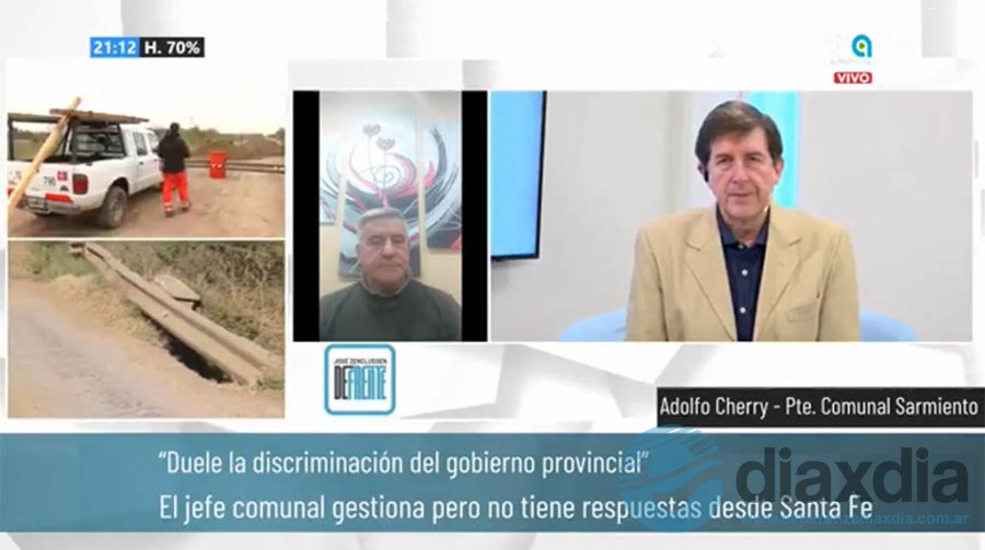 Imagen del programa de Play TV donde el jefe comunal denuncia discriminación del gobierno provincial