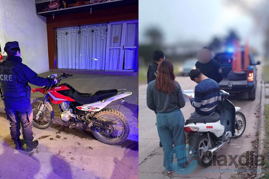 Motos secuestradas en Esperanza y Progreso