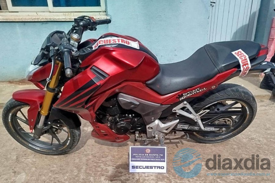 La moto secuestrada en Esperanza