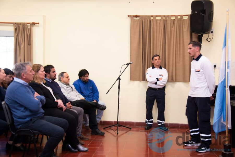Coordinadores del servicio durante el acto