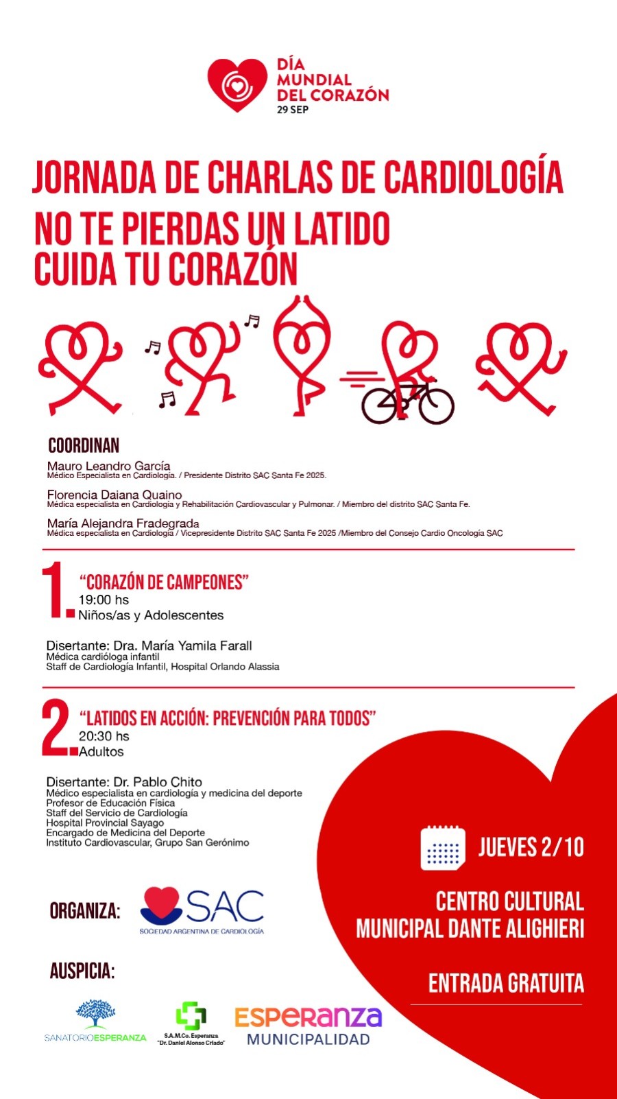 Las charlas programadas para este jueves