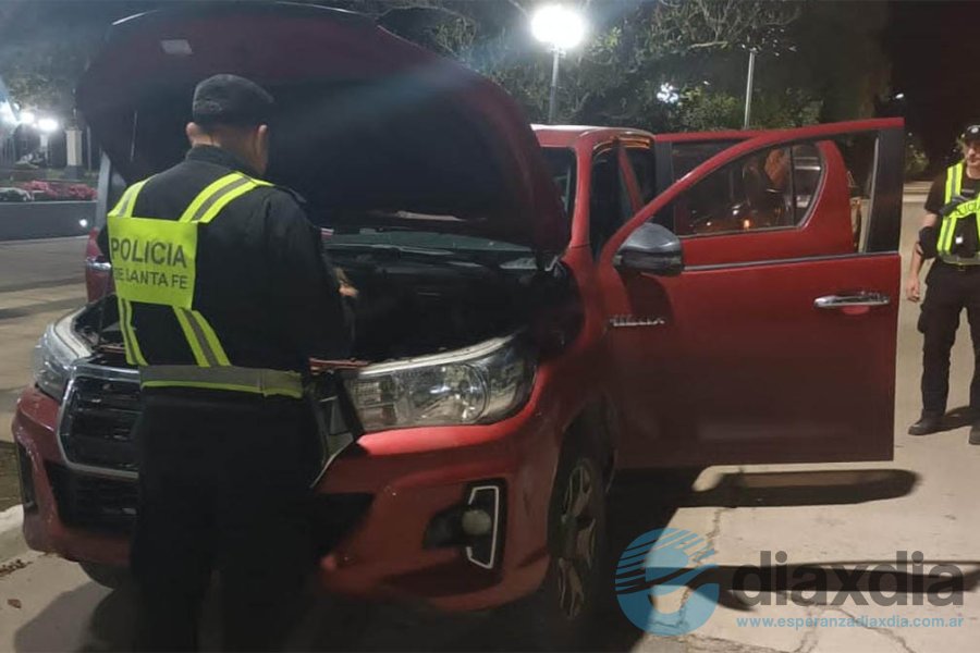 La camioneta secuestrada por la policía